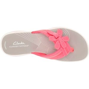 Clarks Women's Brinkley Flora Coral Flip Flop Sandals NWT Cloudstepper Size 8